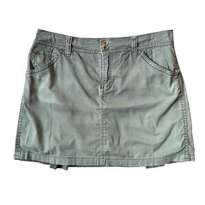 Jacob & Co. Sage Green Cotton Denim Skirt Size 12 Classic Minimalist Neutral
